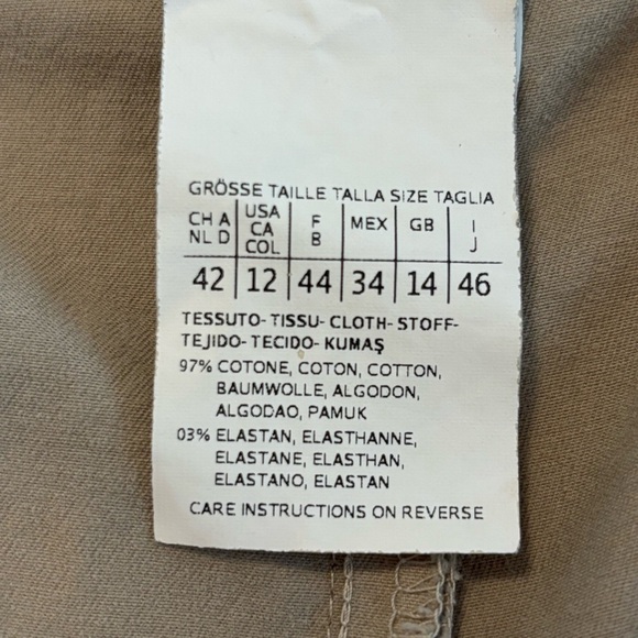 Max Mara Weekend Khaki Tan Chino Pants Amanda Size 12 - Picture 6 of 7